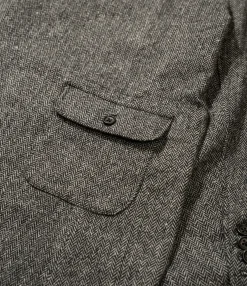 Slanted Jacket - Grey Poly Wool Herringbone