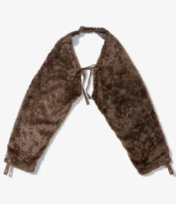 Sleeve Cape - Brown Acrylic Curly Fur