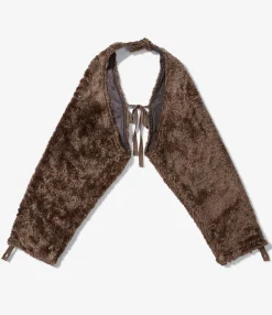 Sleeve Cape - Brown Acrylic Curly Fur
