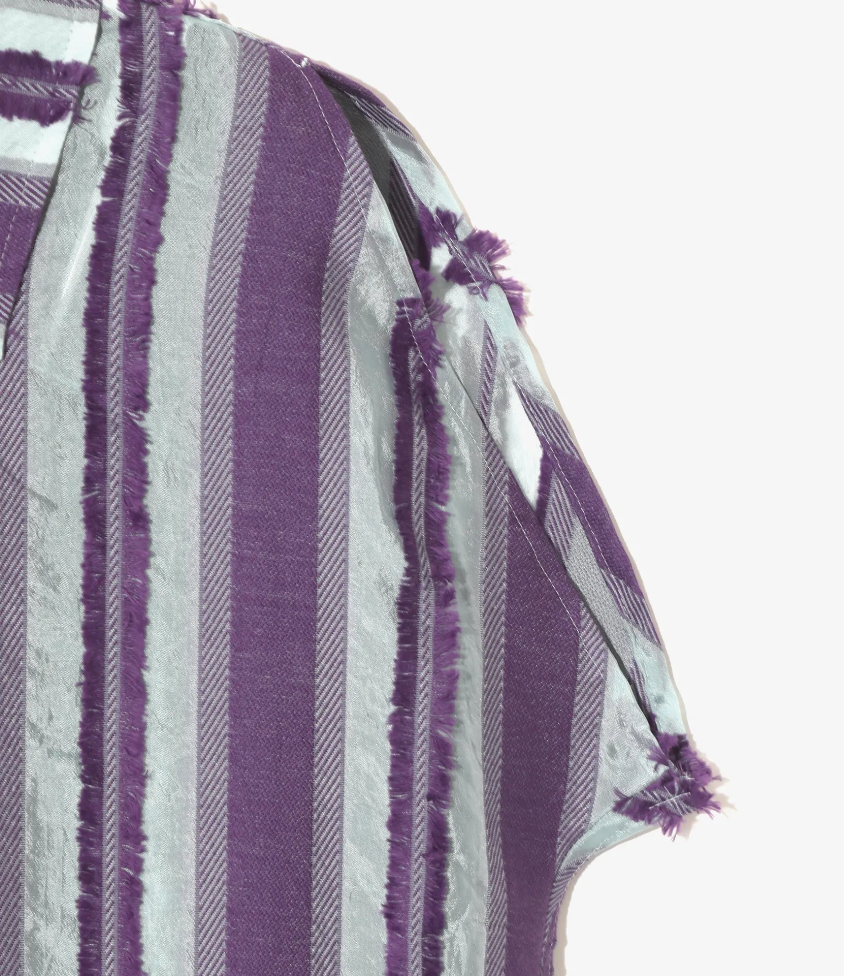Sleeveless Dress - Sax/Purple - Stripe Cut Jacquard