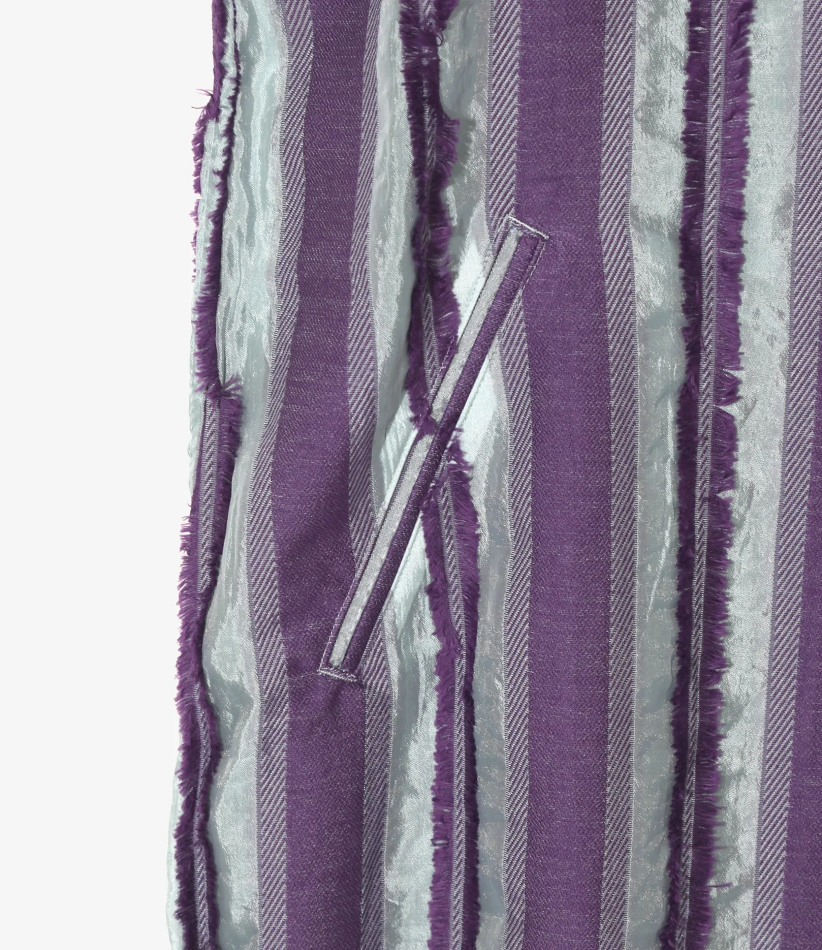 Sleeveless Dress - Sax/Purple - Stripe Cut Jacquard