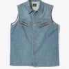 Sleeveless Western Shirt - Indigo - 10oz Denim
