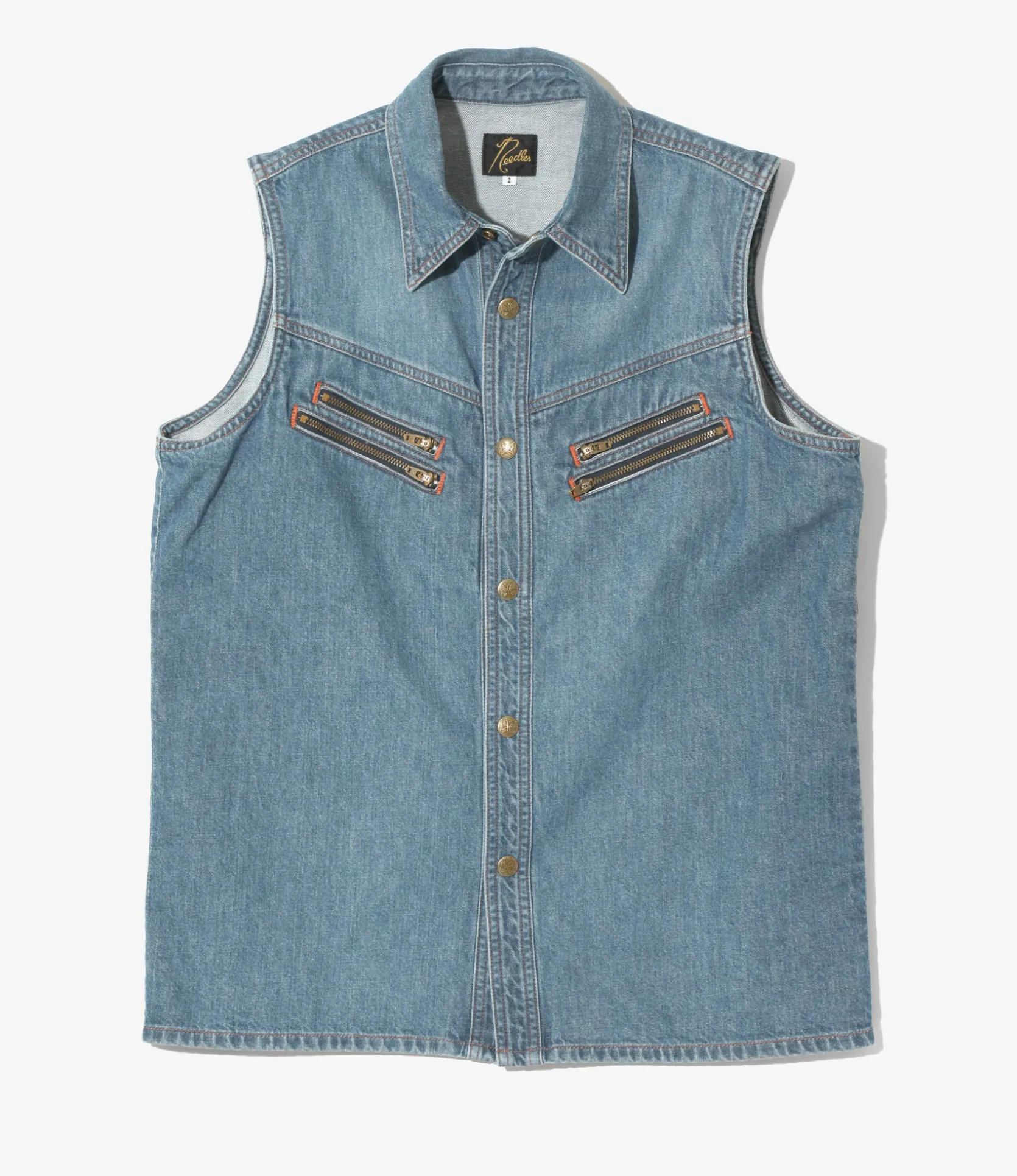 Sleeveless Western Shirt - Indigo - 10oz Denim