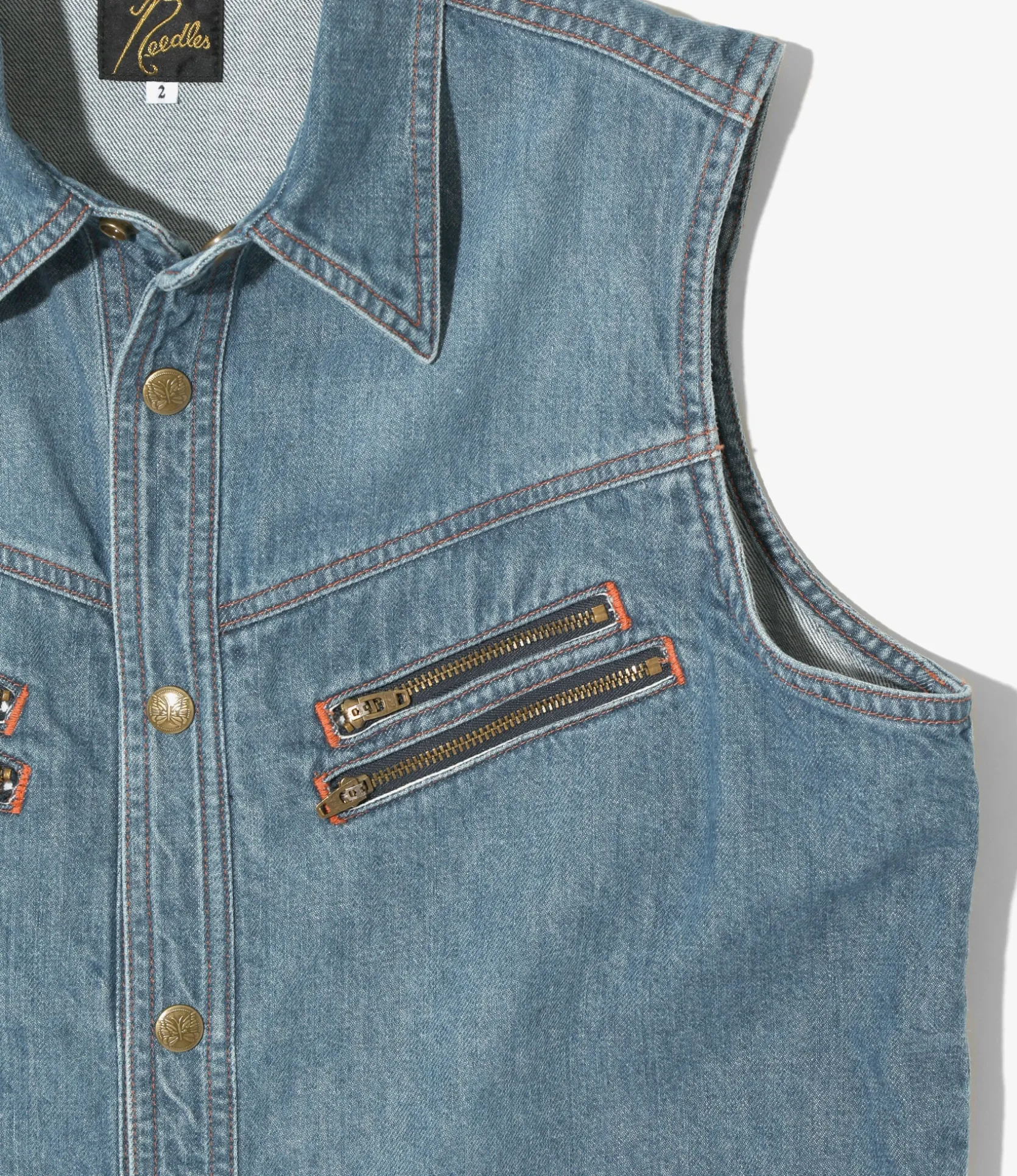 Sleeveless Western Shirt - Indigo - 10oz Denim