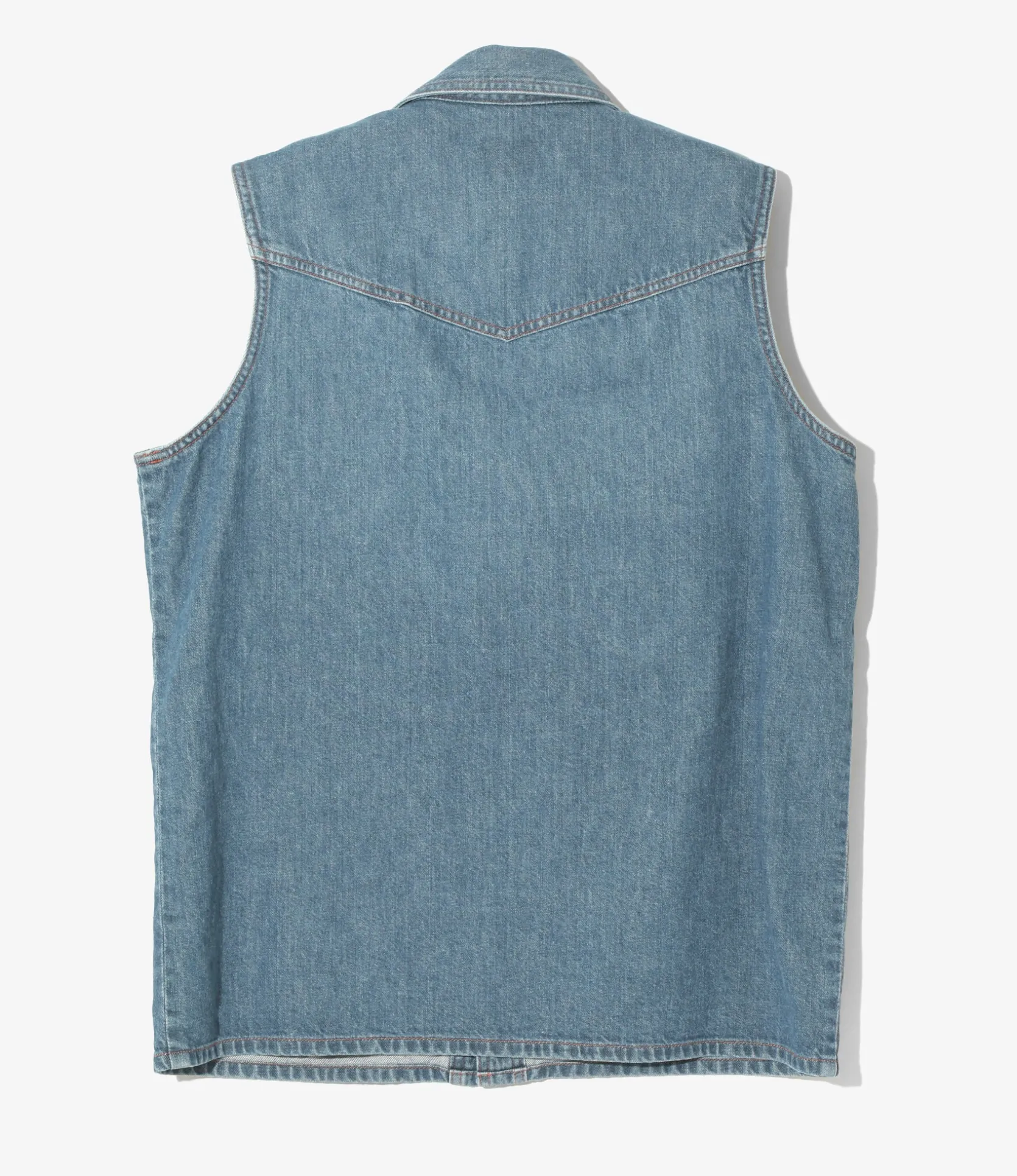 Sleeveless Western Shirt - Indigo - 10oz Denim