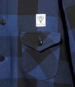Smokey Shirt - Blue - Cotton Buffalo Plaid Twill