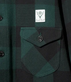 Smokey Shirt - Green - Cotton Buffalo Plaid Twill