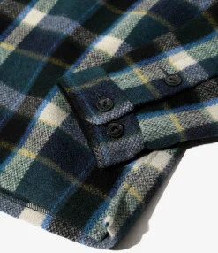 Smokey Shirt - Green - Wool Melton Plaid