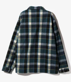 Smokey Shirt - Green - Wool Melton Plaid