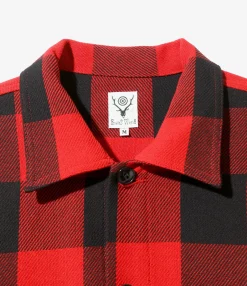 Smokey Shirt - Red - Cotton Buffalo Plaid Twill