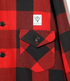 Smokey Shirt - Red - Cotton Buffalo Plaid Twill