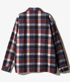 Smokey Shirt - Red - Wool Melton Plaid