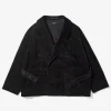 Smoking Jacket - Black Cotton 8W Corduroy