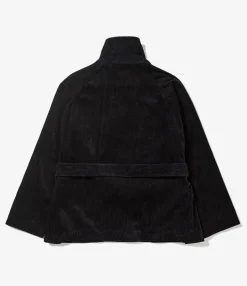 Smoking Jacket - Black Cotton 8W Corduroy