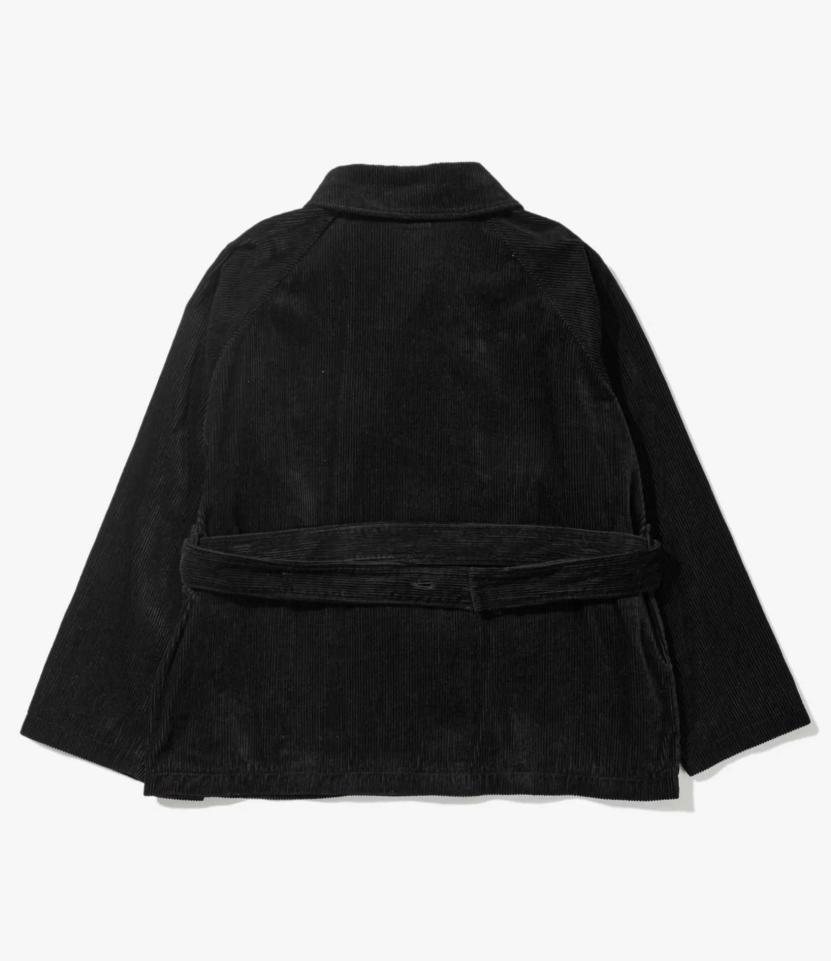 Smoking Jacket - Black Cotton 8W Corduroy