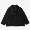 Smoking Jacket - Black Crest Flocked Jacquard