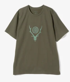 S/S Crew Neck Tee - Olive - Skull&Target