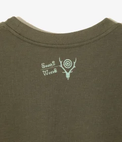S/S Crew Neck Tee - Olive - Skull&Target