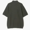 S/S Mock Neck Sweater - Green - Merino Wool Knit