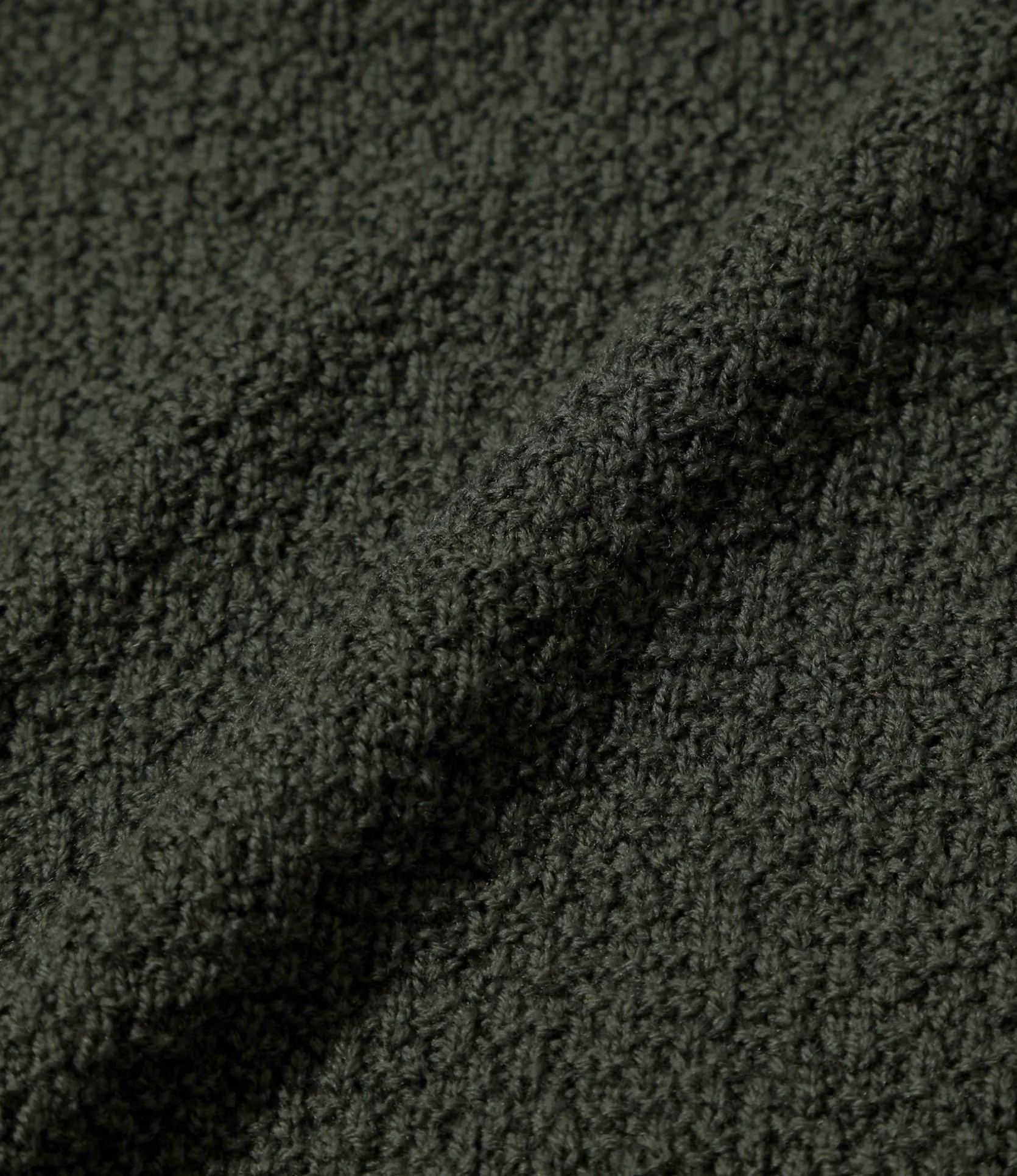 S/S Mock Neck Sweater - Green - Merino Wool Knit