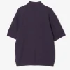 S/S Mock Neck Sweater - Purple- Merino Wool Knit