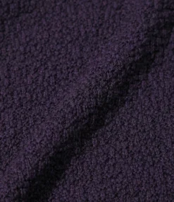 S/S Mock Neck Sweater - Purple- Merino Wool Knit