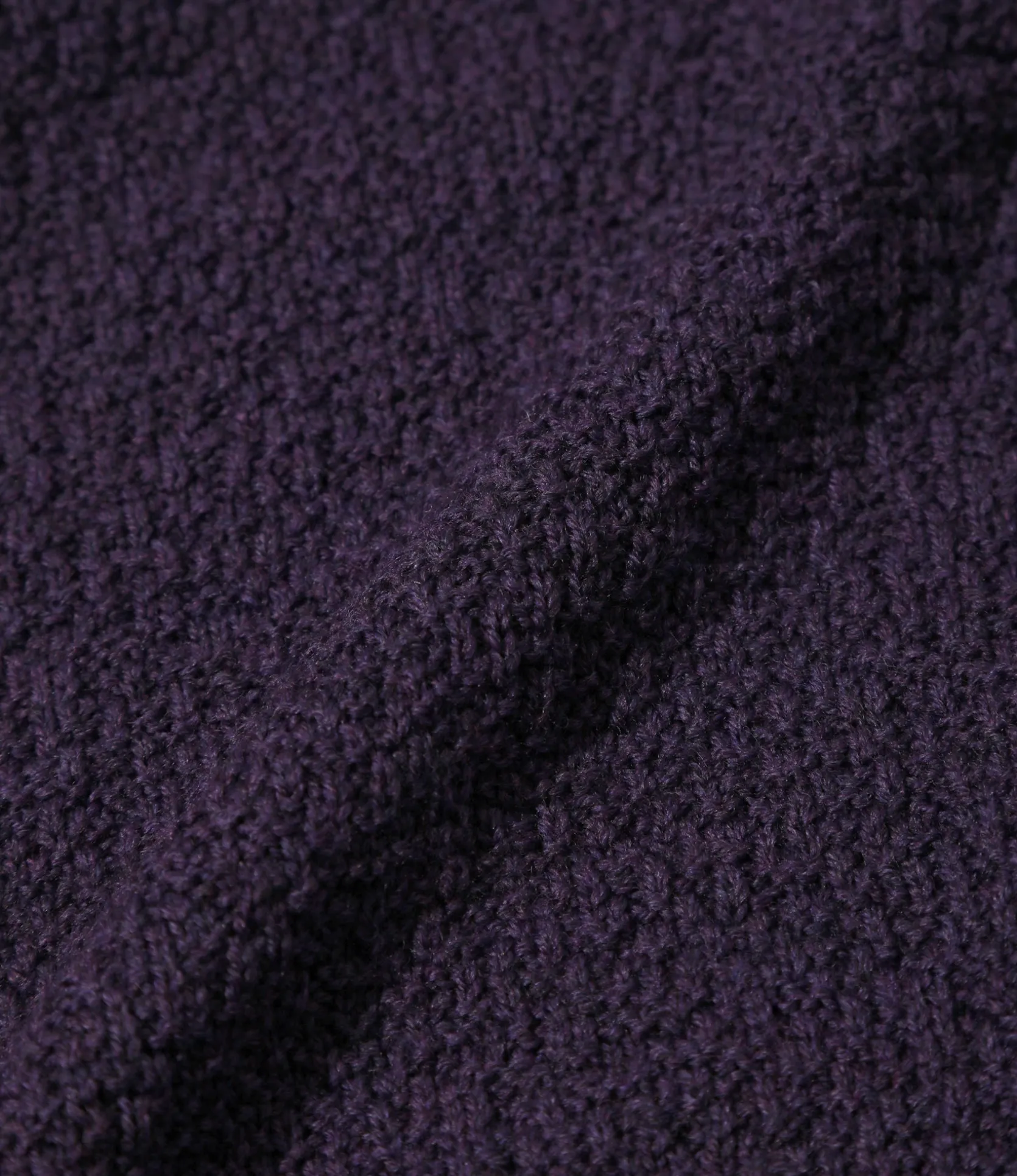 S/S Mock Neck Sweater - Purple- Merino Wool Knit