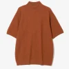 S/S Mock Neck Sweater - Rust - Merino Wool Knit