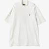 S/S Mock Neck Tee - White - Poly Jersey