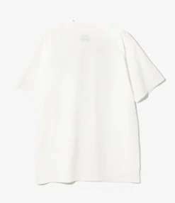 S/S Mock Neck Tee - White - Poly Pique