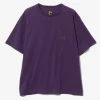 S/S Papillon Emb. Pocket Tee - Purple - Cotton Jersey