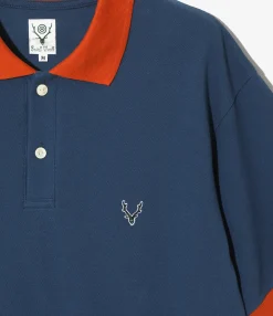 S/S Polo Shirt - Blue - Cotton Pique