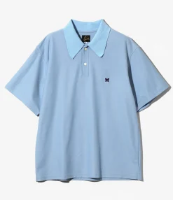 S/S Polo Shirt - Sax - Poly Pique