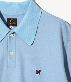 S/S Polo Shirt - Sax - Poly Pique