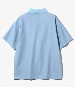 S/S Polo Shirt - Sax - Poly Pique