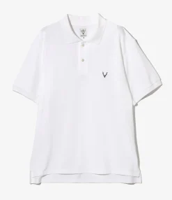 S/S Polo Shirt - White - Cotton Pique