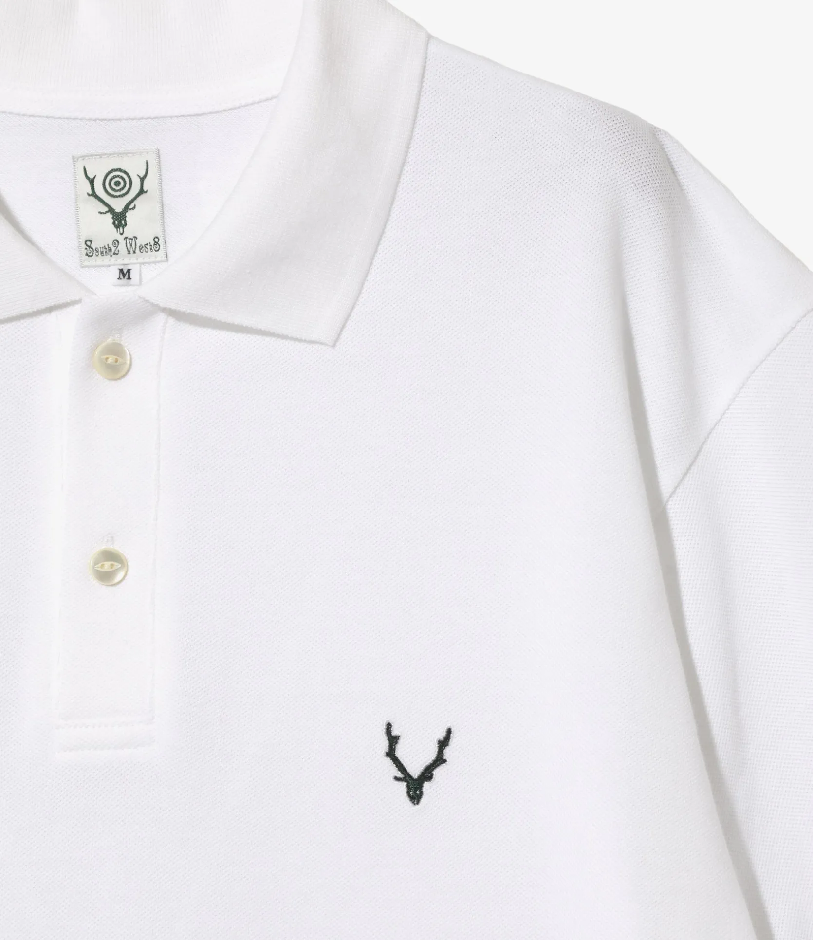 S/S Polo Shirt - White - Cotton Pique