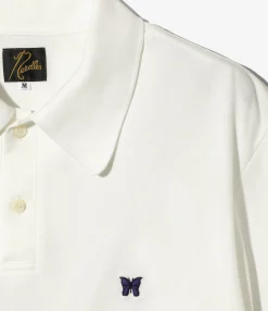 S/S Polo Shirt - White - Poly Pique