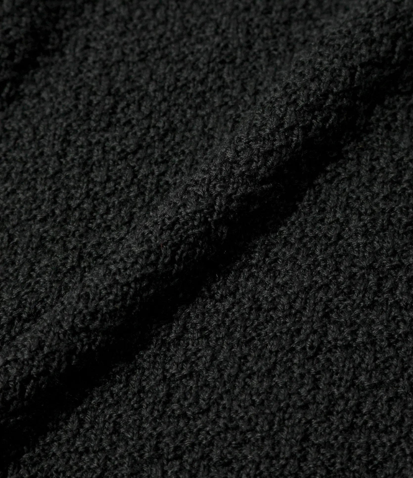 S/S Polo Sweater - Black - Merino Wool Knit