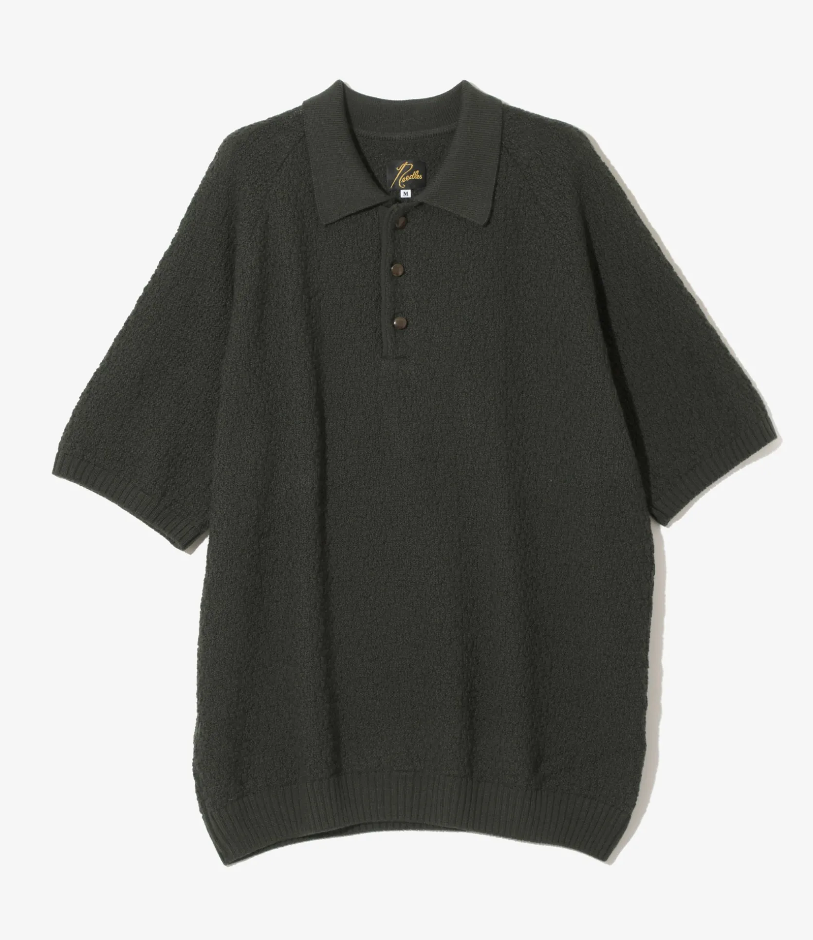 S/S Polo Sweater - Green - Merino Wool Knit