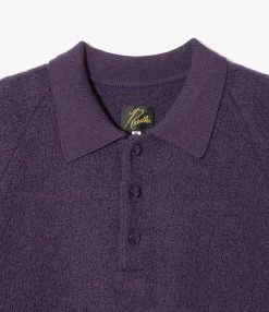 S/S Polo Sweater - Purple - Merino Wool Knit