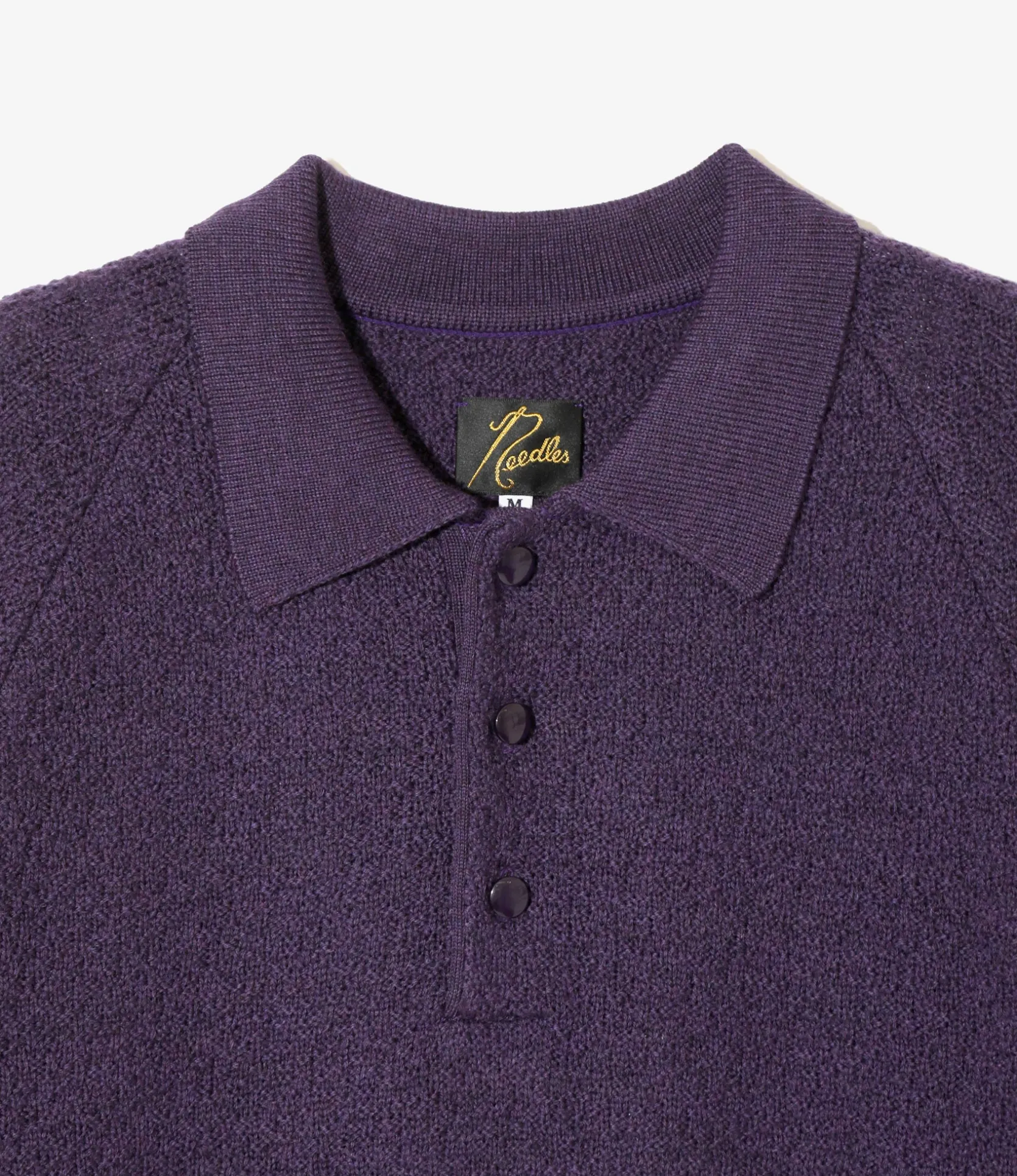 S/S Polo Sweater - Purple - Merino Wool Knit