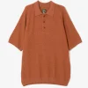 S/S Polo Sweater - Rust - Merino Wool Knit