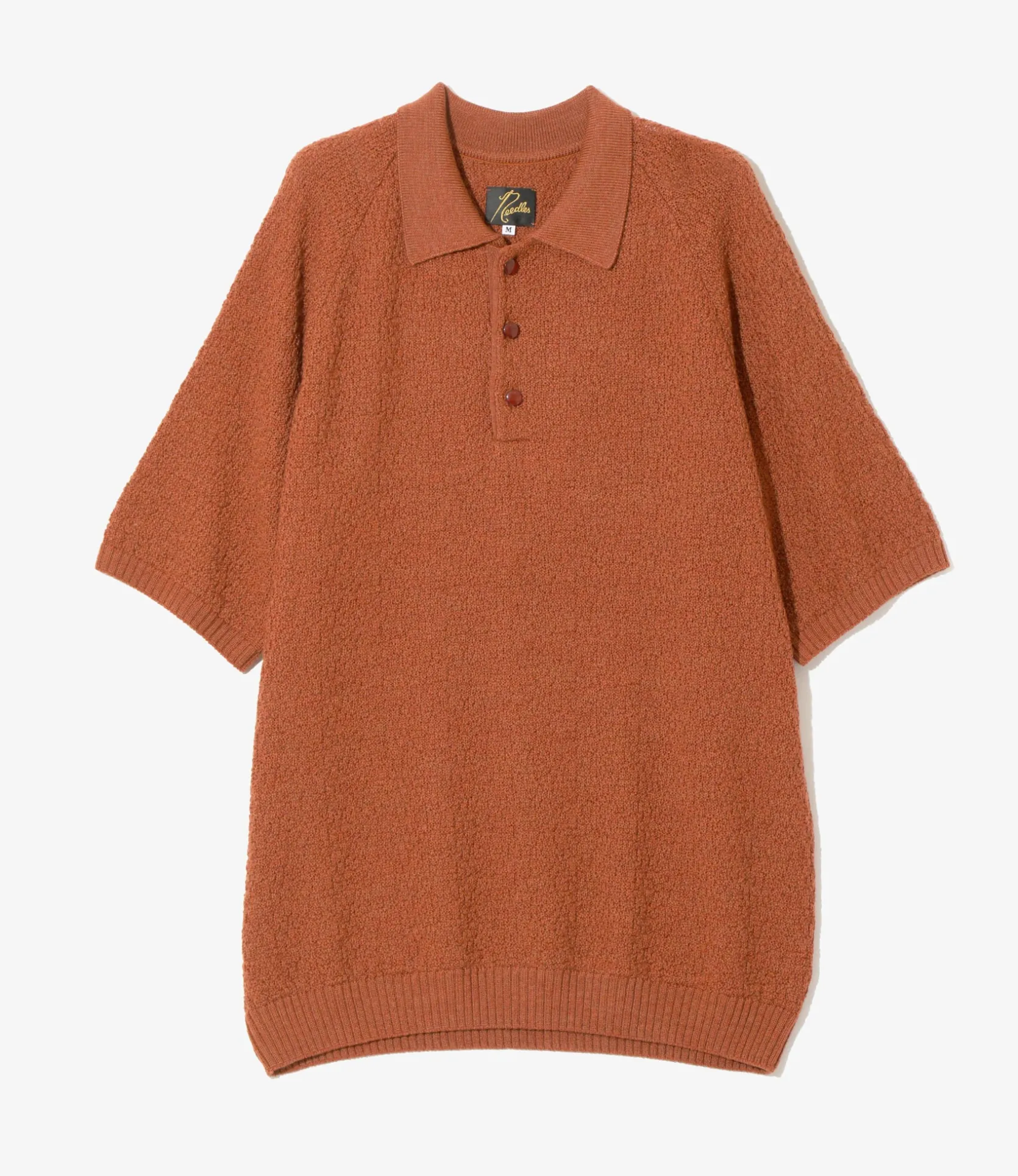 S/S Polo Sweater - Rust - Merino Wool Knit