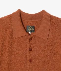 S/S Polo Sweater - Rust - Merino Wool Knit