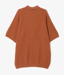 S/S Polo Sweater - Rust - Merino Wool Knit