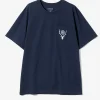 S/S Round Pocket Tee - Navy - Circle Horn
