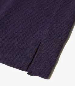 S.S. V Neck Cardigan - Dk. Purple - Knit Mesh