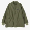 Stand Collar Army Shirt - Olive - Back Sateen