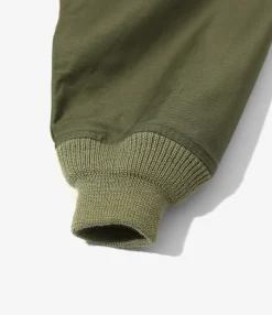 Stand Collar Army Shirt - Olive - Back Sateen